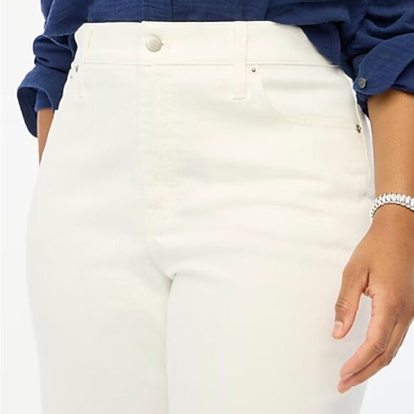 J. crew Factory Wide-leg crop jean stretch in seashell white NWT - Picture 4 of 16